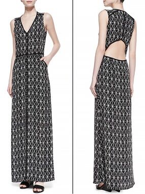 A.L.C. Jesse Open-Back Printed silk Dress sz 10